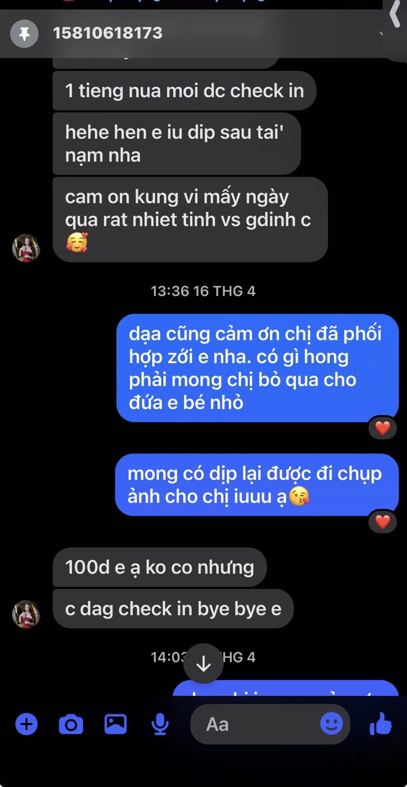 Screenshot of Khách hàng's message