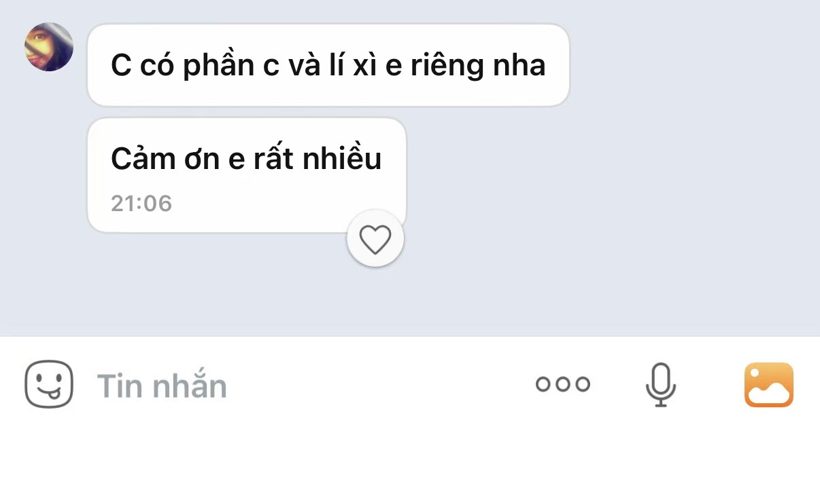 Screenshot of Khách hàng's message